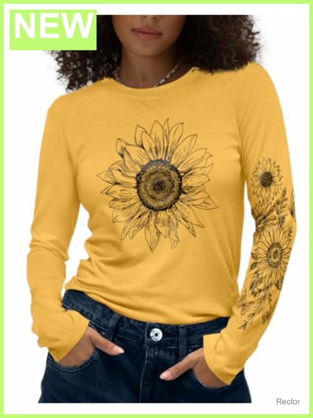 Women's Long Sleeve Crewneck Graphic Tee Floral Print Casual T-Shirt